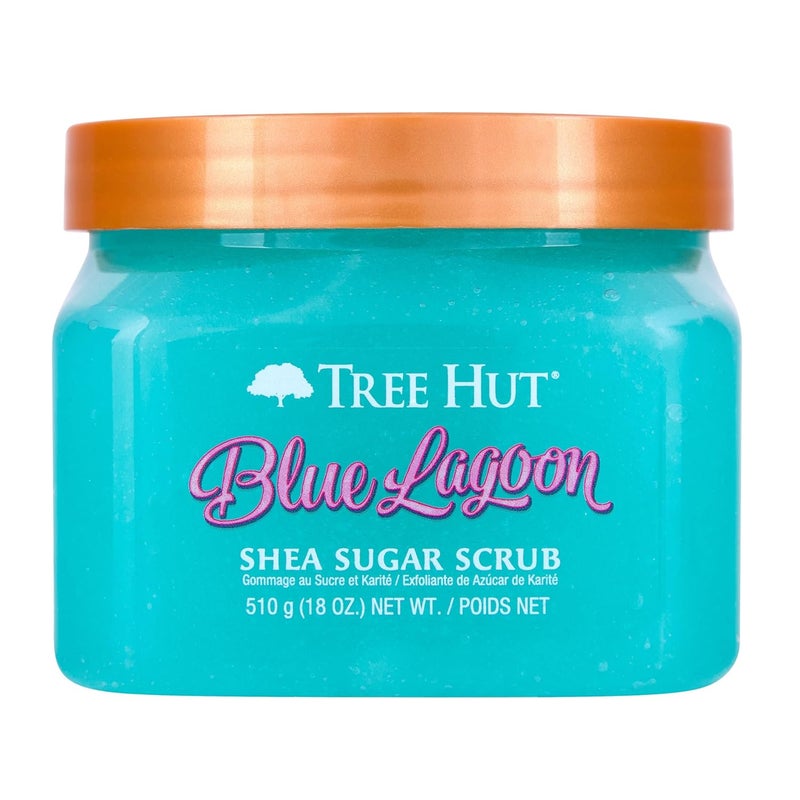 Treehut Blue Lagoon Shea Sugar Scrub, Exfoliating, Hydrating & Moisturizing Body Scrub with Shea Butter & Nourishing Essential Oils, Smooth & Soften Skin, 18 oz - Image 1
